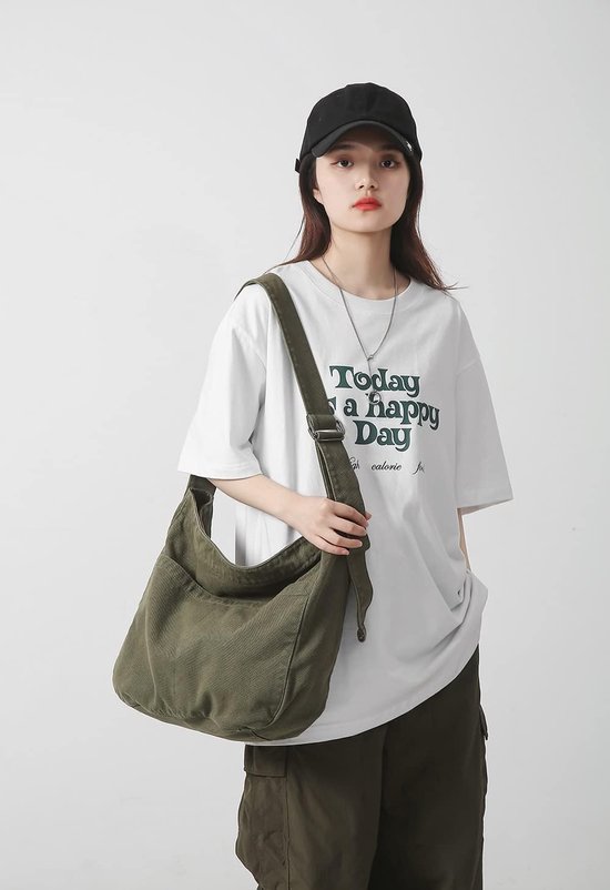 Canvas - Dames - Zwarte - Met meerdere vakken - Casual
