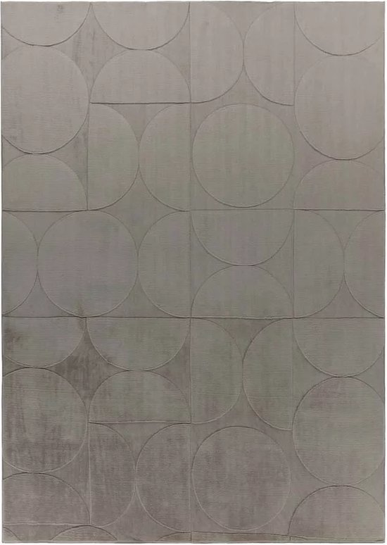 Tapis moelleux - Emily cercles taupe 60x110 cm