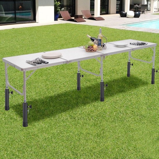 Opvouwbare Aluminium Campingtafel - In Hoogte Verstelbaar, Met Draagta