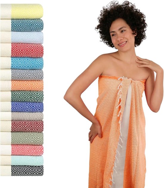 Lashuma XXL-saunahanddoek voor dames - heren, natuurlijk lima XXL handdoek 100 x 200 cm