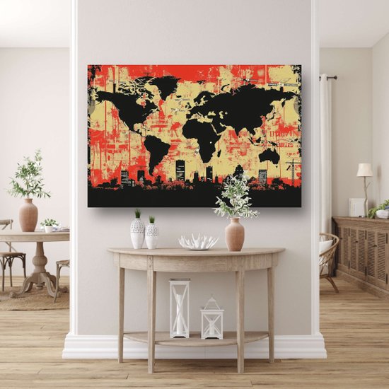Tableau de ville - Tableau de paysage - Décoration murale Bâtiments - Décoration murale chambre enfant - Peintures sur toile avec châssis flottant - Décoration murale toile avec châssis flottant 150x100 cm