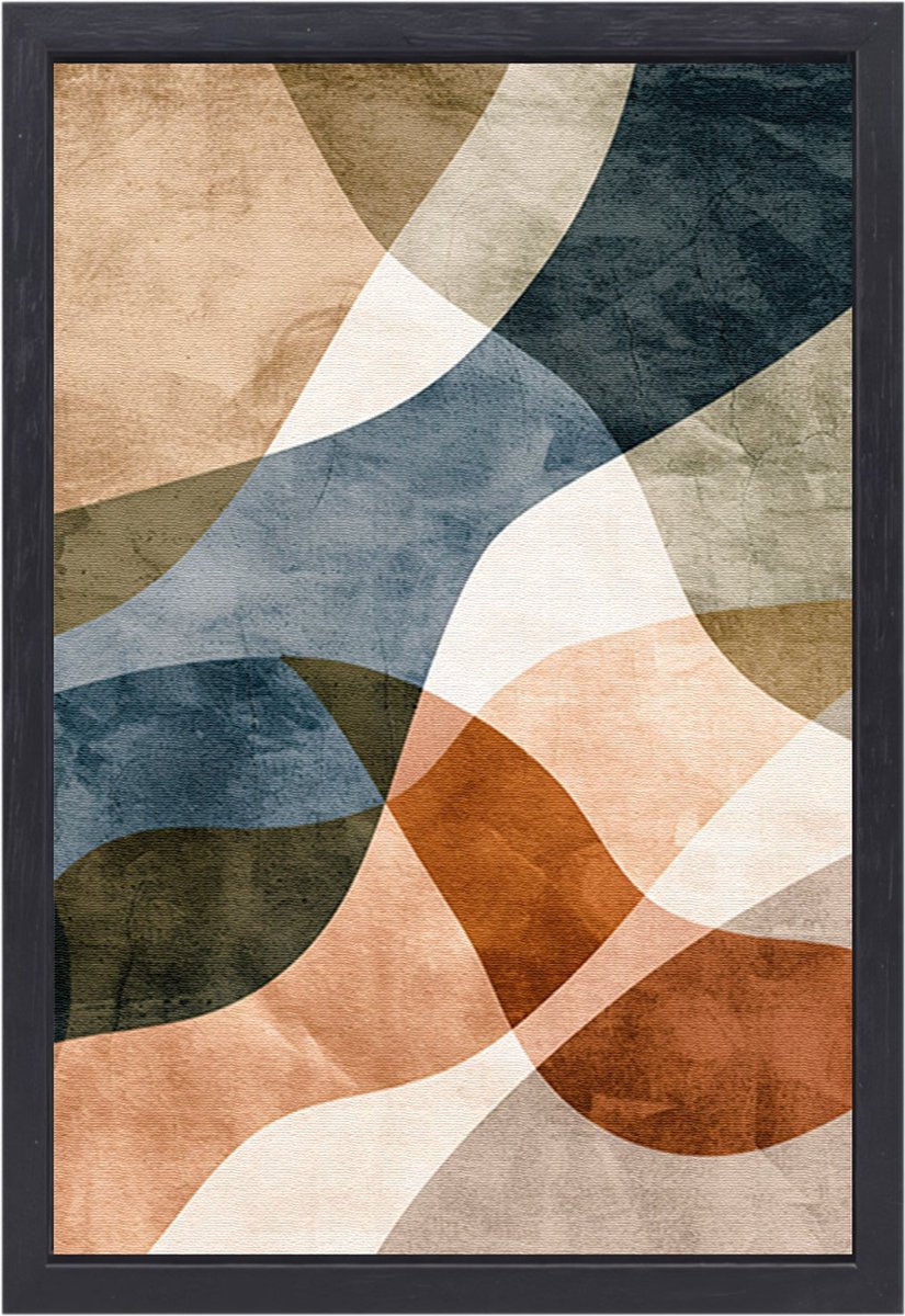 Abstracte kunst portret - Art Deco wanddecoratie - Schilderijen canvas Woonkamer - Wanddec