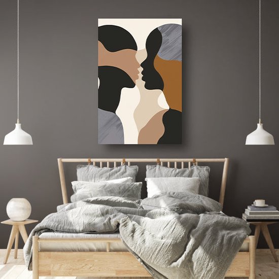 Tableau Art Nouveau - Tableau minimaliste - Tableau sur toile Salon - Tableaux ruraux - Toile avec cadre - Toile décoration chambre avec cadre 40x60 cm