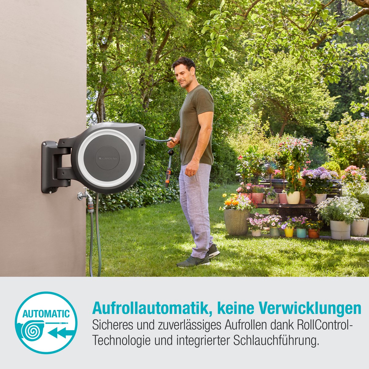 Gardena Wandslangenbox Rollup L - 30 meter - Ø 13 mm