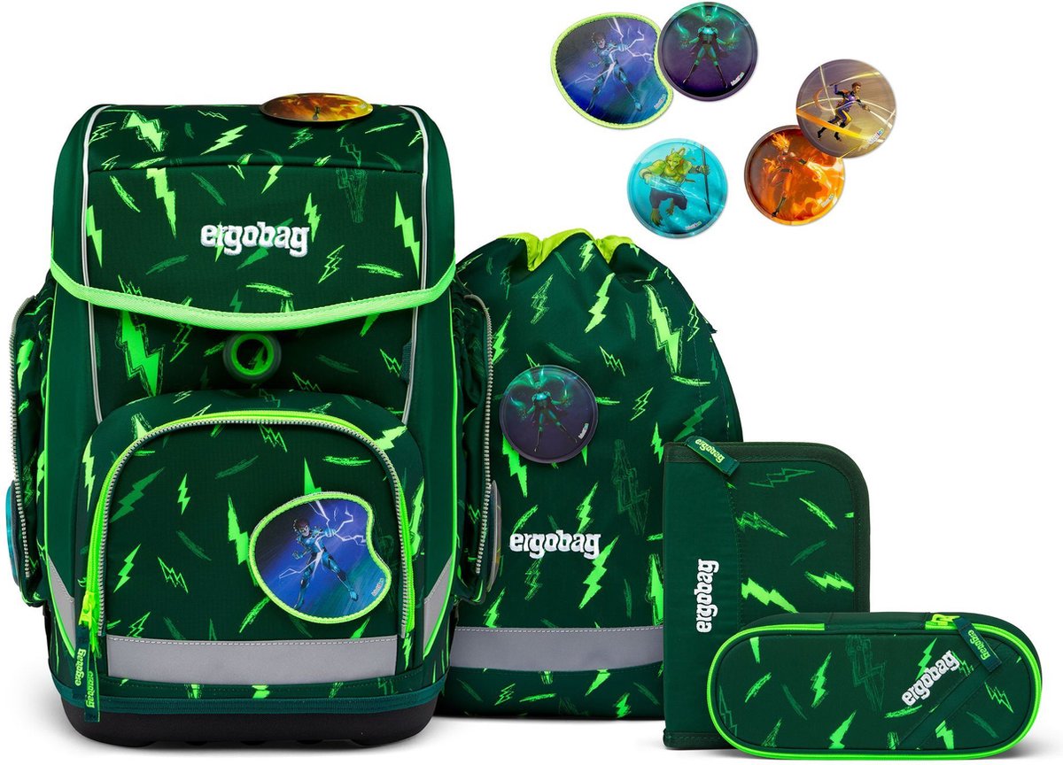 ergobag schooltas Lumi-Edition Cubo-Set 5-delig Bärtastisch donkergroen