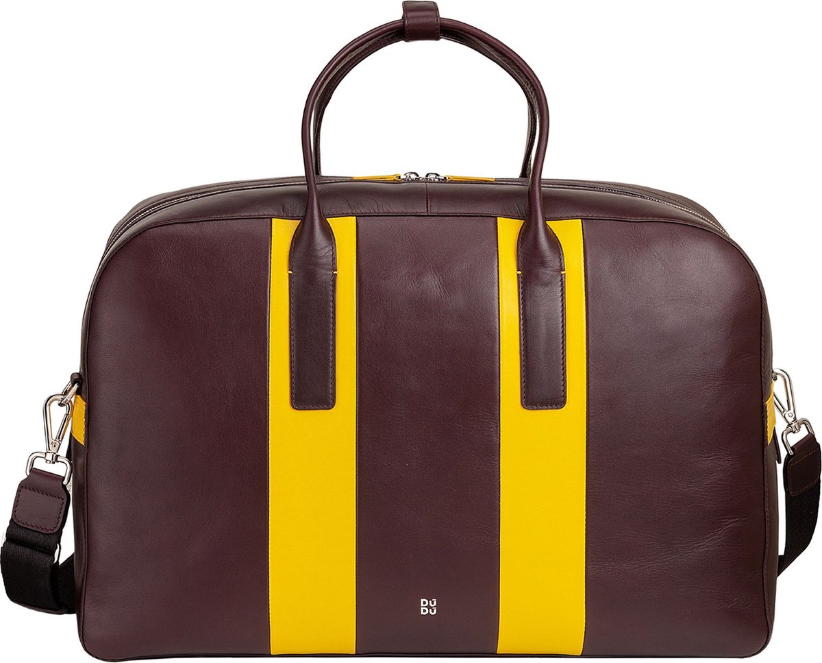 DuDu Weekender reistas leer 49 cm - burgundy
