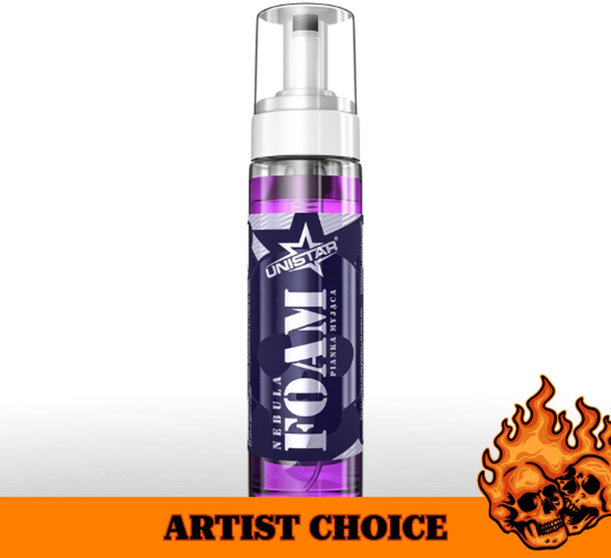 Unistar - Nebula Foam Anaesthetic 200ml | Green Tattoo Soap | Milde Professionele Groene Tatoeage Zeep | Verzorgd, Reinigt, Kalmeert & Hersteld Tattoo Wond | Reiniging | Nazorg | Aftercare | Tattoocare | Verzorging | PMU, Permanente Make-Up, Beauty