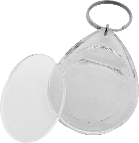 CombiCraft Porte-clés en plexiglas vierge goutte 32x53mm - 10 pièces