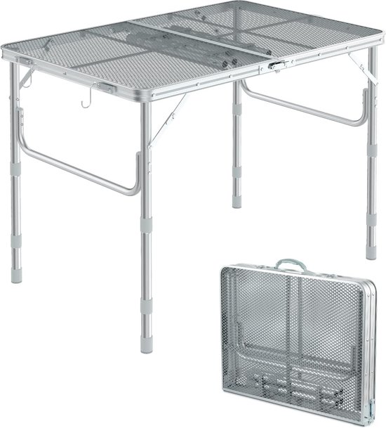 TAINO Grillwagen, grilltafel, rolwagen, grillstandaard, klein, inklapbaar, met wieltjes, outdoor, balkon, tuin, terras, zwart