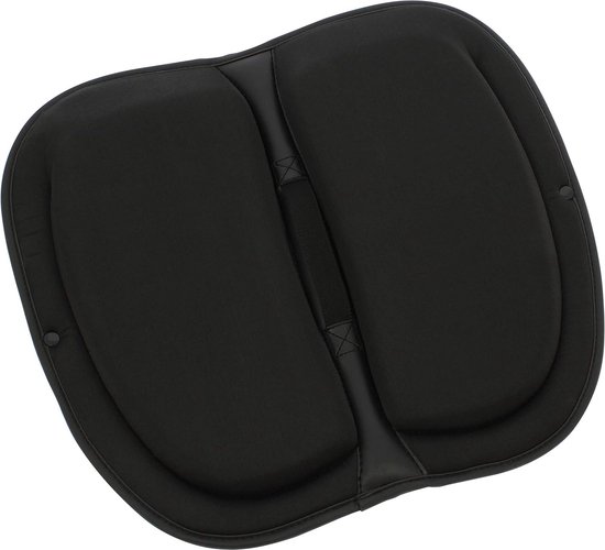 Opvouwbaar visco reis-zitkussen visco zitkussen zwart 32 x 32 x 6 cm visco-elastisch zacht kussen voor vliegtuig bus bus trein bureaustoel chefzetel auto vrachtwagen decubitus zitkussen