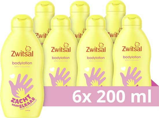 Zwitsal Bodylotion - Baby - met ingrediënten van natuurlijke oorsprong zonder kleurstof - 6 x 200 ml