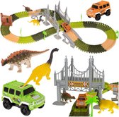 Playos® - Dinosaurus Track - 192 delig - Racebaan - Constructiespeelgoed - Bouwen - Auto - Speelgoed