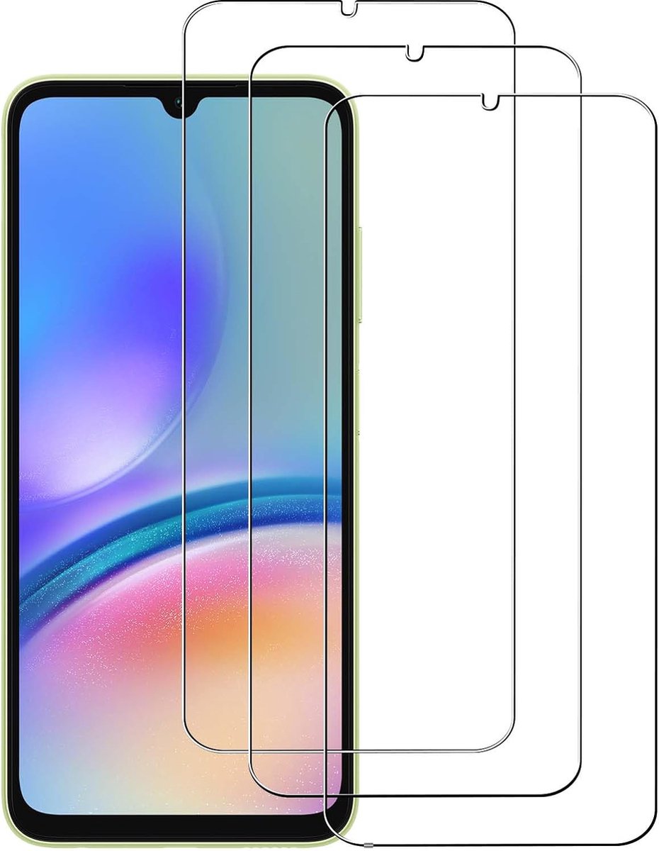 Glasplaatje Geschikt voor: Samsung Galaxy A05s - 3x Screenprotector - screen protector - glas - bescherm - beschermglas