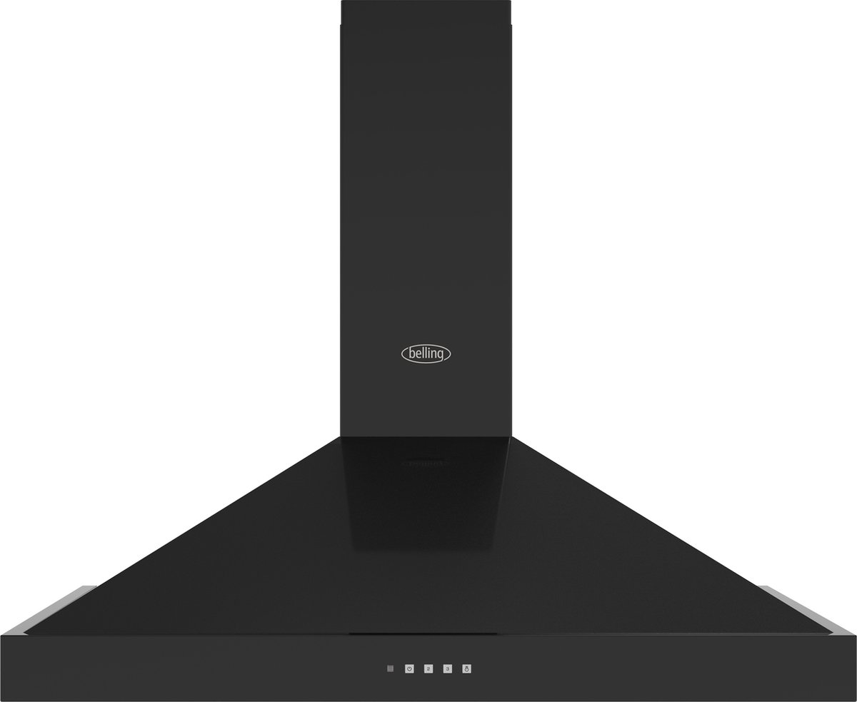 Belling 444411673 afzuigkap Muurmontage Zwart 600 m³/uur