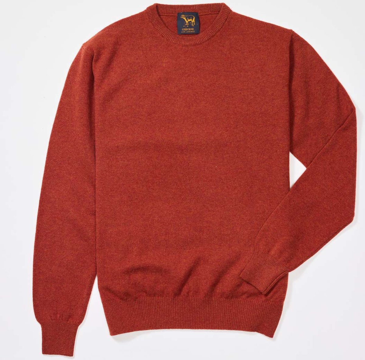 Osborne Knitwear Trui met ronde hals - Sweater heren in Lamswol - Pullover Heren - Ember - 4XL