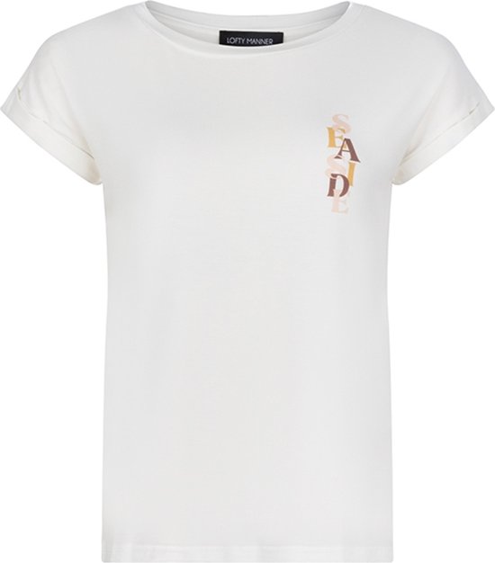 Lofty Manner T-shirt Tee Demy Oe01 100 White Dames Maat - XL