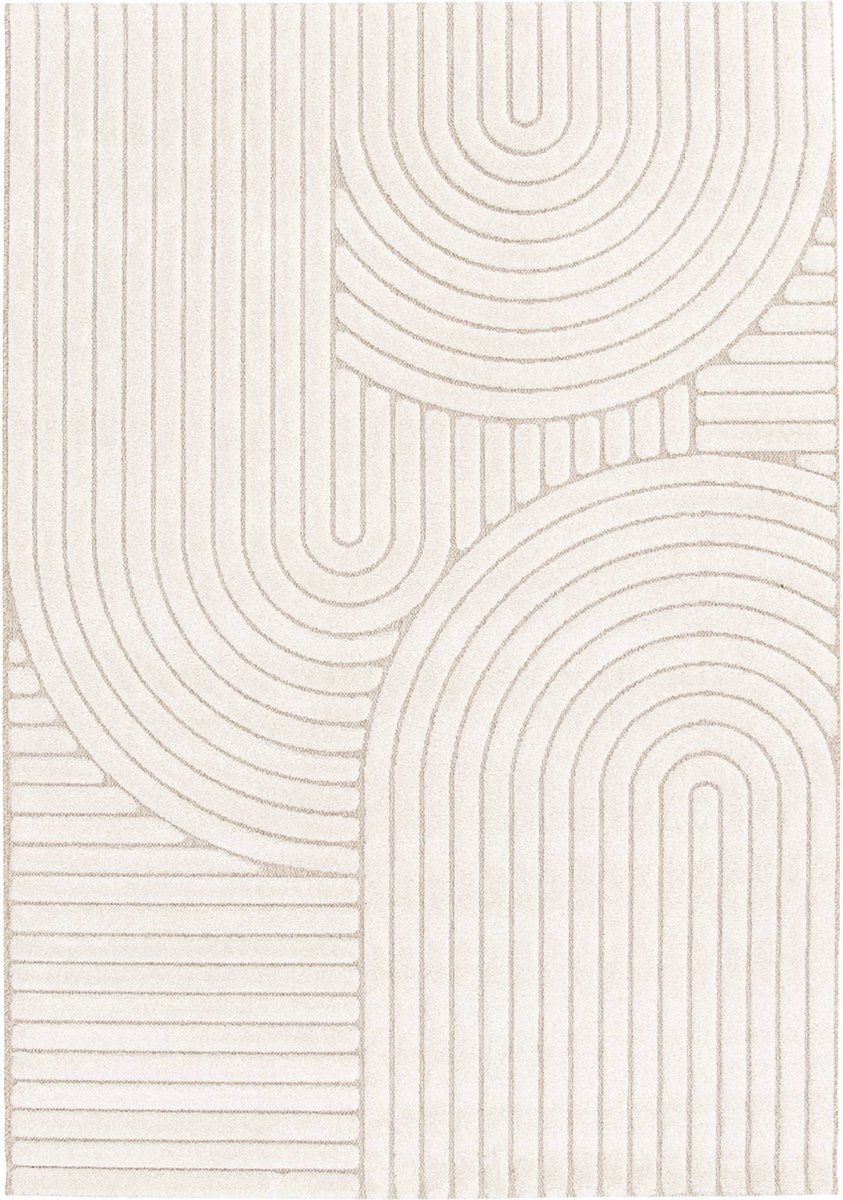 sweeek - Binnenkleed patroon met bogen in beige en crème - archie