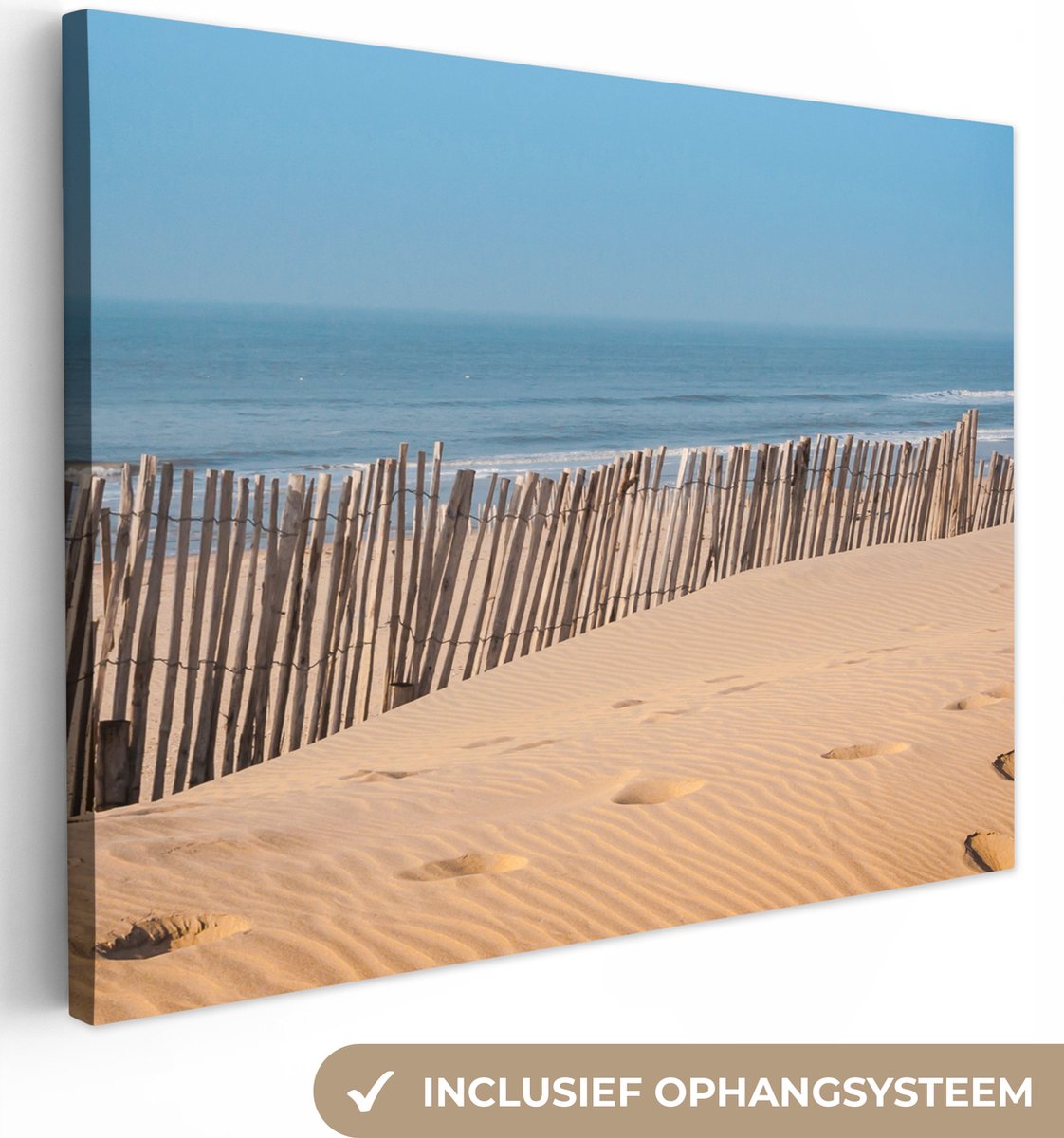 Canvas schilderij 160x120 cm - Wanddecoratie Strand - Zee - Palen - Muurdecoratie woonkame