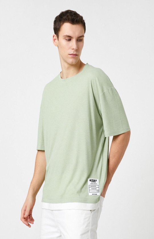 Koton 3SAM10094HK Volwassenen Mannen T-shirt Single - Munt - 2XL
