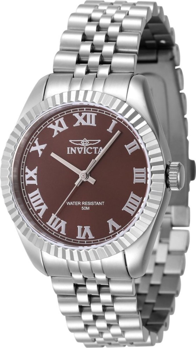 Invicta Specialty 47412 Dames Horloge - Waterdicht - Analoog - Quartz Uurwerk - Roestvrij Staal met bruine Wijzerplaat - 36mm