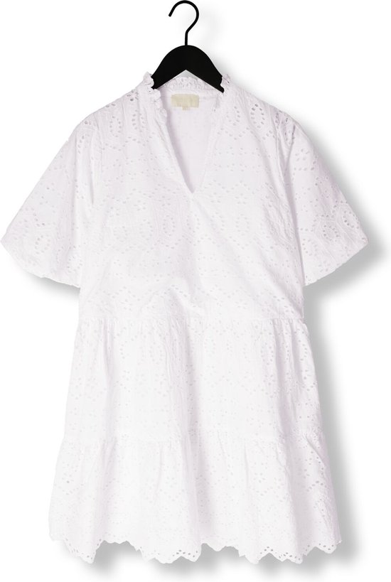 Notre-V Nv-donna Dress Broderie Anglaise Dress Jurken Dames - Kleedje - Rok - Jurk - Wit - Maat XL