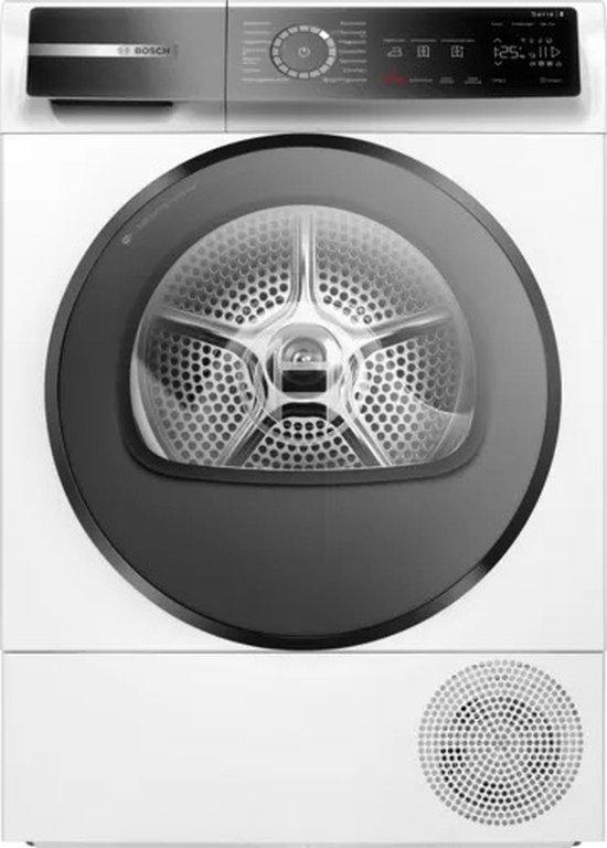 Bosch Serie 8 WQB245B40, Vrijstaand, Voorbelading, Warmtepomp, Wit, 112 l, LED