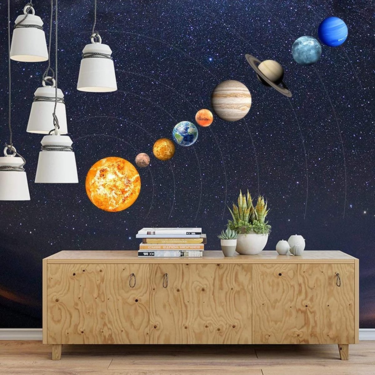 Muurstickers Kinderkamer Lichtgevende 3D, Sterren Muurtattoo Fluorescentie Zelfklevend, Maan Eland Stickers Glow in Dark, Kerst Stickers Geschenken