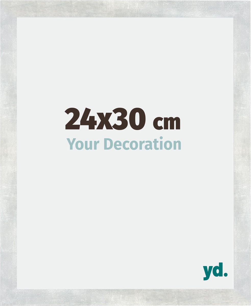 yd. Your Decoration - Fotolijst 24x30 cm - MDF - Zilver Glanzend Vintage - Mura