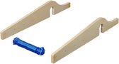 ProPlus Caravan Drooglijnhouder - Waslijnhouder - Waslijn - Ruimtebesparend - Kleren Drogen - Voor Verticale Manoeuvreergrepen - Inclusief waslijn 20 m - Hout - 3-delig