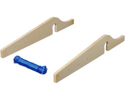 ProPlus Caravan Drooglijnhouder - Waslijnhouder - Waslijn - Ruimtebesparend - Kleren Drogen - Voor Verticale Manoeuvreergrepen - Inclusief waslijn 20 m - Hout - 3-delig