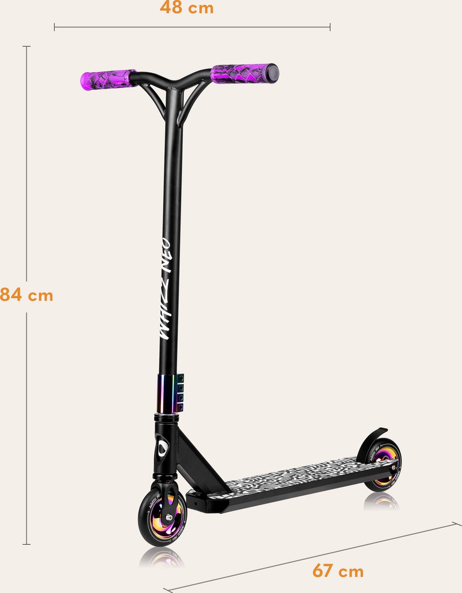 Lionelo Whizz Step - 110mm PU Wielen - T-Bar Stuur - 100 kg Draagvermogen - ABEC-9 Lagers - Voor Jongens en Meisjes — afbeelding 15