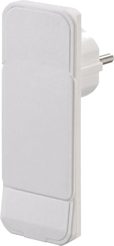 Platte geaarde stekker, 3 stuks witte platte aansluitingen, IP20 250 V (16 A), platte stekker met inklapbare handgreep, geaarde stekker voor kabels met doorsnede 1,5 mm², eurostekker voor