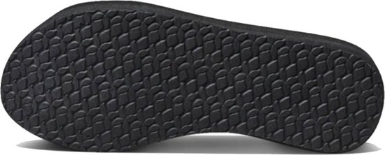 Zool van zwarte Reef teenslipper met visgraatprofiel.