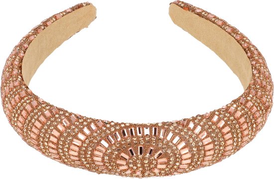 Haarband Diadeem Dik Glitter Fantasie Bruin Koper