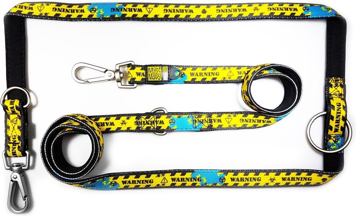 MAX & MOLLY Dangerous Verstelbare Hondenlijn / Hondenriem - Polyester - L - Breedte: 2,5 cm - Lengte: 200 cm