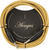 Câble guitare Áengus Gold Tweed - câble d'instrument 3 mètres - prise jack 6,35 mm mono droite / droite - or