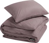 Yumeko dekbedovertrek percal katoen mauve 140x220 + 1/60x70 - Bio, eco & fairtrade - Hotelkwaliteit