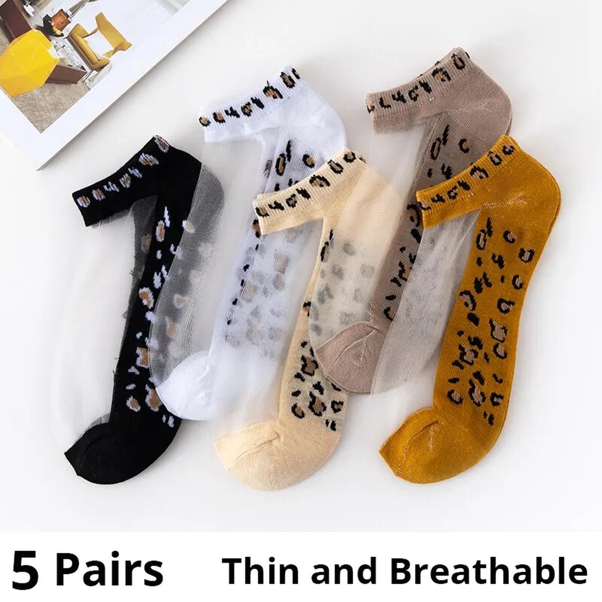 Sara Shop -Zomersokken dames Dames Sokken Zomersokken dames 5 paar Ademende sokken Summer socks women 5 pairs Sokken dames Sokken dames sneaker Sokken dames Kleurig
