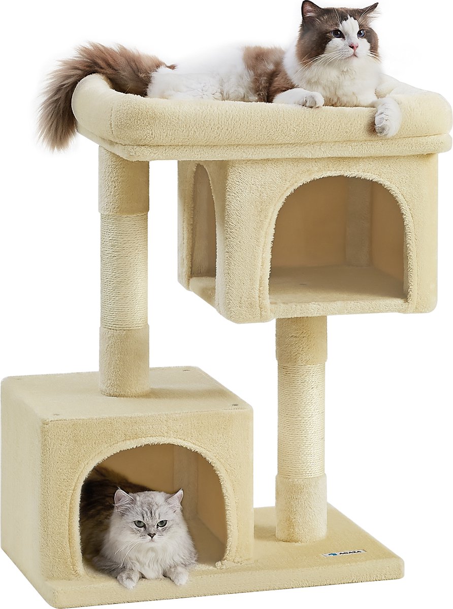 ACAZA Krabpaal - Krabpaal voor katten - Kattenpaal - 84 cm - Beige - Kattenhuis - Krabpalen - Kattenkrabpaal