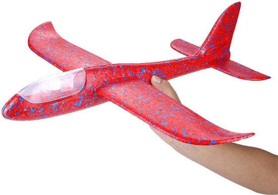 IBBO® - Planeur avec Siècle des Lumières XXL - Groot planeur - Avion Jouets rouge - Jouets jouet Enfants - Jouets de plein air - Jouet Jouets - Avion en mousse - Rouge