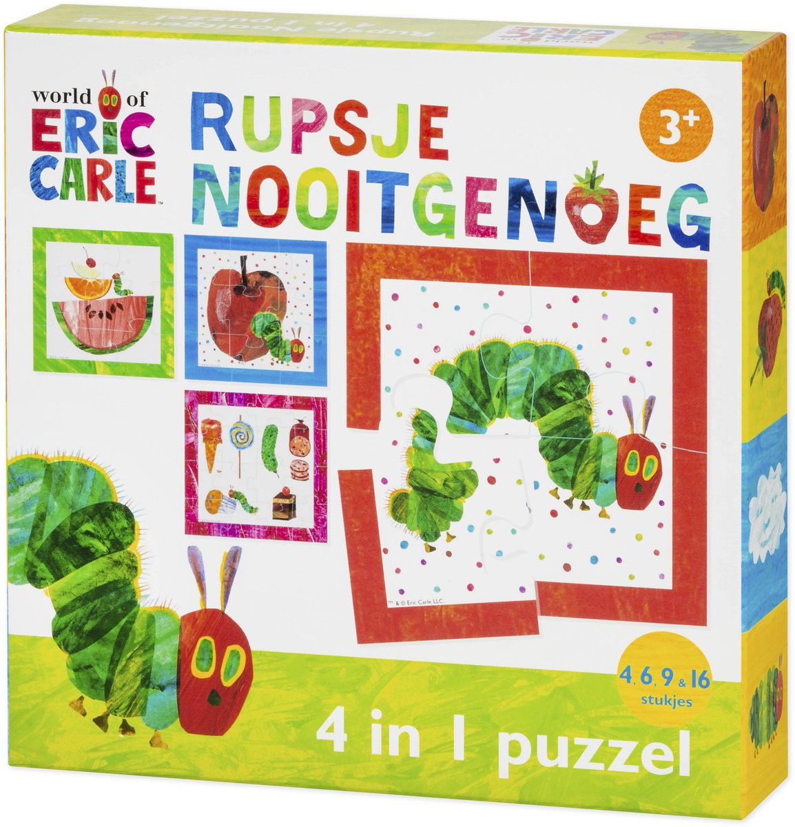 Rupsje Nooitgenoeg puzzel 4 in 1 educatief peuter speelgoed - kinderpuzzel 4x6x9x16 stukjes leren puzzelen - cadeautip puzzel 3 jaar en ouder - Bambolino Toys — afbeelding 2