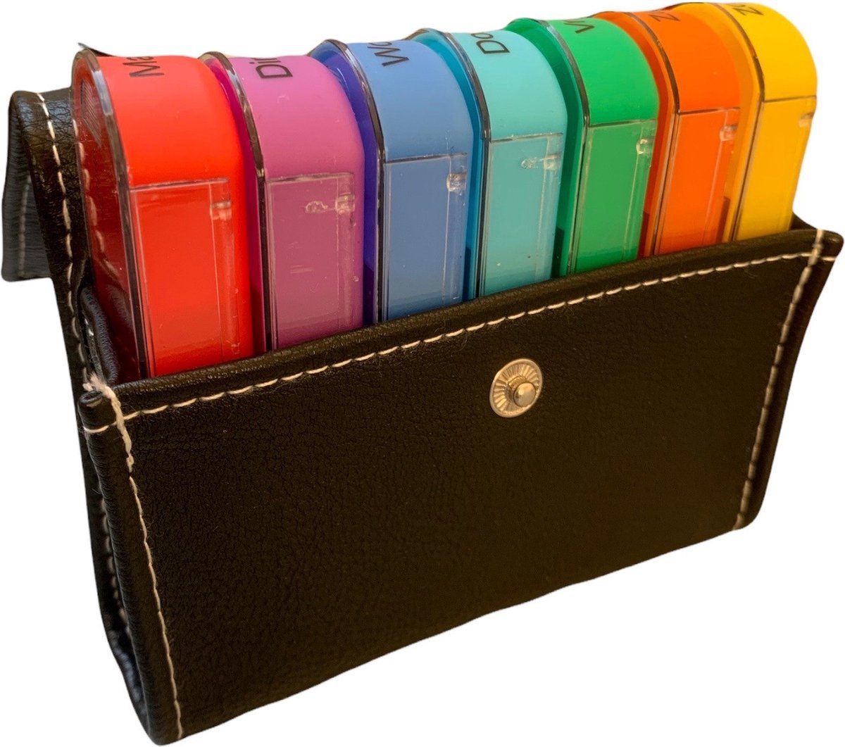 Goedkoopste Finnacle - Optimaliseer uw medicijnbeheer met de veelzijdige - Pillendoos 7 dagen - 4 vakken - Multicolor - Inclusief handig etui en bruin tasje voor georganiseerd sorteren van uw medicijnen!