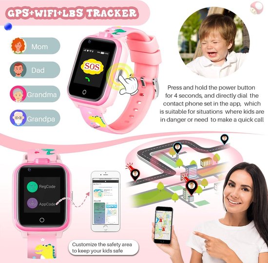 Smartwatch Kinderen Gps LiveGo 4G Smartwatch Voor Kinderen Met