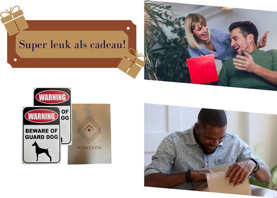 Panneau de montre Homeson Chien de garde - Méfiez-vous du chien - Ici je regarde - Panneau mural - 2x