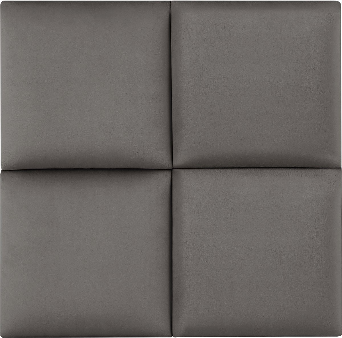 Gestoffeerde wandpanelen Carpino set van 4 fluweel 30x30 cm donkergrijs [neu.haus]