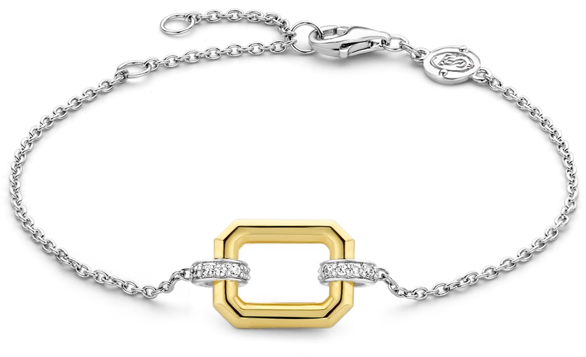 TI SENTO Dames Armband - 925 zilver - Zirkonia met geel verguld - 23021ZY