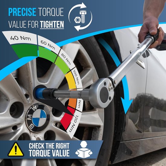Momentsleutel Auto - Draaimomentsleutel - Auto Gereedschap - Torque Wrench - Dopsleutelset