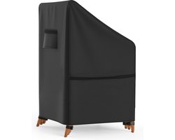Stapelstoelhoezen 65 x 65 x 80/120 cm - Waterdichte hoes voor tuinstoel - Armorget - 600D Oxford - Met luchtuitlaat - Trekkoord - 4 gespen - Tuinmeubelhoes chair cover with garden