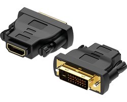 MMOBIEL HDMI naar DVI Adapter - Bi-Directioneel - Mannelijk DVI-D Dual Link naar Vrouwelijk HDMI - Converter Ondersteunt Monitor, PC, TV, Gaming - 1080p Full HD 60Hz - Gouden Aansluiting – 2 Stuks