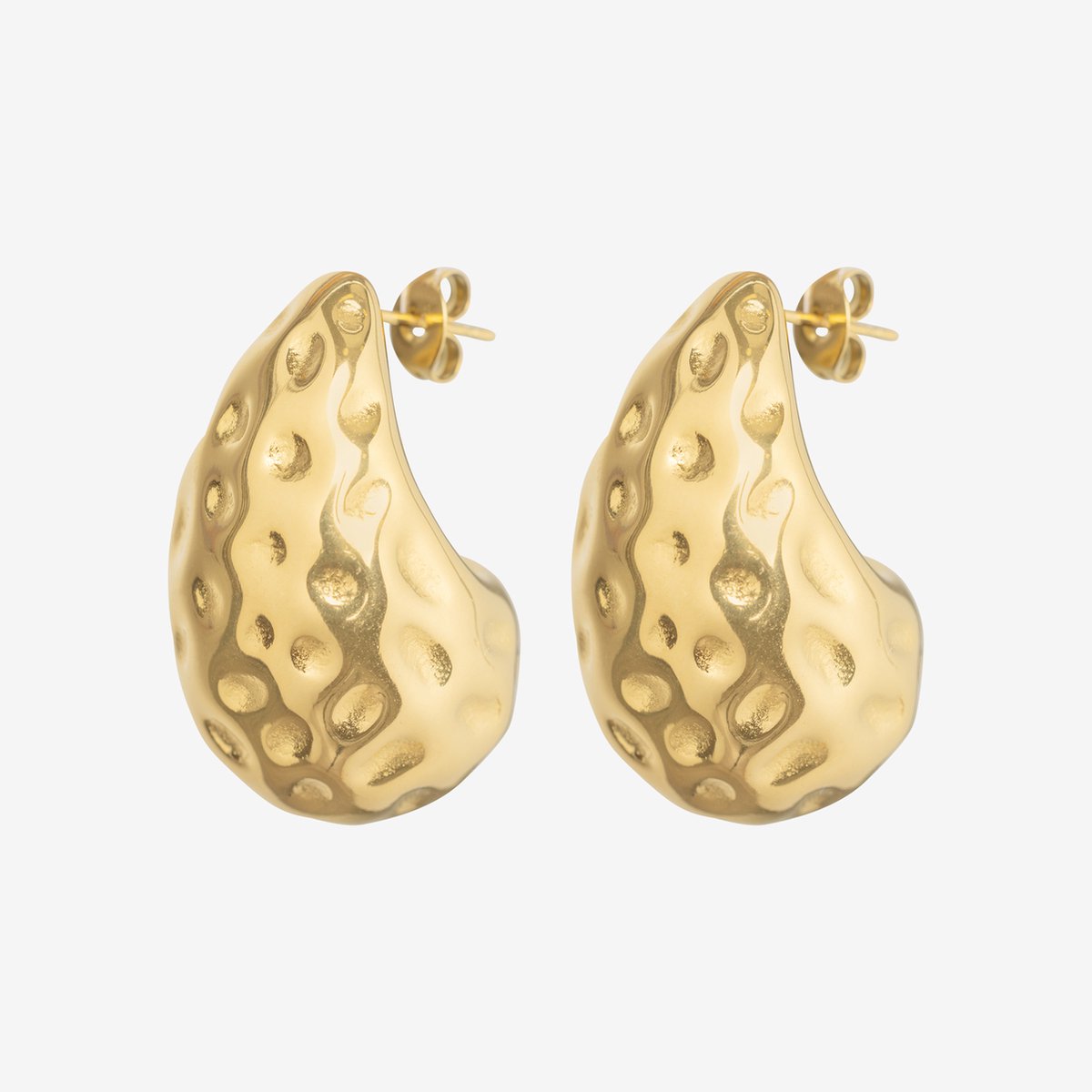 Essenza Mixed Large Teardrop Earrings Gold